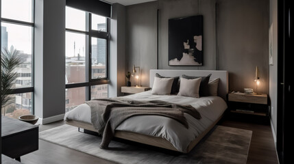 Beautiful stylish and modern bedroom