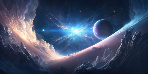 Concept of time and space, surreal fantasy artwork