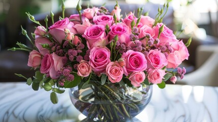 Exquisite arrangement featuring pink roses