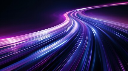Hyperspace Warp: 3D Render with Blue-Purple Light Streaks on Dark Background