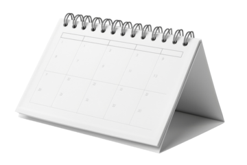 Modern Monthly Calendar Isolated on Transparent Background