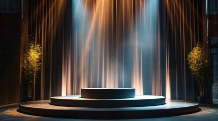 stage podium with lighting