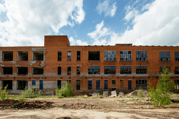 Old abandoned industrial building waiting for demolition