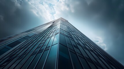 A futuristic skyscraper with a sleek, modern design, generative AI