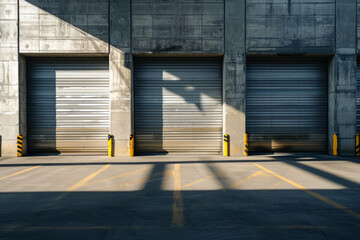 Hangar for Repair Service with Metal Roll Up Shutters