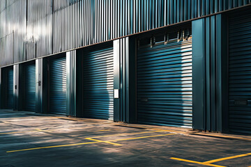 Hangar for Repair Service with Metal Roll Up Shutters