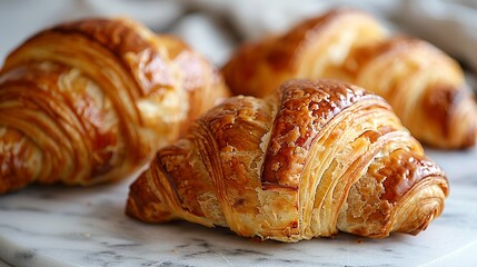 Croissants - French buttery, flaky pastries that are enjoyed as breakfast or a snack. isolate on white background Minimal and Simple style