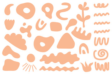 Obraz premium Retro futuristic design elements. Creative collage in Y2K style for social networks, cards, clothing printing. Collection of abstract graphic geometric symbols and objects in Y2K style. Templates for