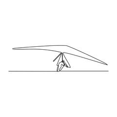 One continuous line drawing of paragliding sport vector illustration. Paragliding, an exhilarating dance with the wind and sky. Paragliding is both art and adventure. Sports design in simple linear.