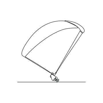 recommend clip art: One continuous line drawing of paragliding sport vector illustration. Paragliding, an exhilarating dance with the wind and sky. Paragliding is both art and adventure. Sports design in simple linear.