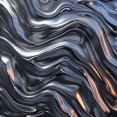 Shiny liquid metallic texture wavy design