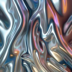Shiny liquid metallic texture wavy design