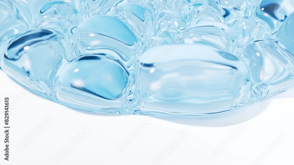 Poster inflating soft bubbles background, 3d rendering.
