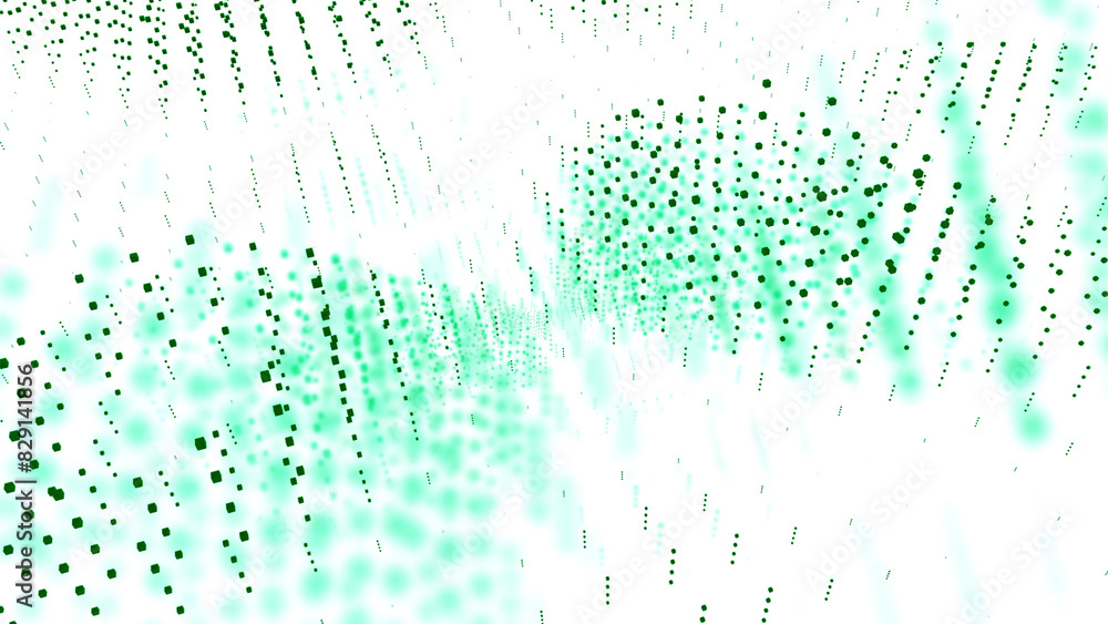 Poster dots moving in waves in space with spots. design. points moving in vertical lines in space. moving d