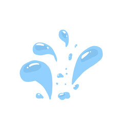 Water splash drops element isolated illustration