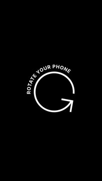 Rotate Your Phone to Landscape orientation. Rotate Your Device from Vertical to Horizontal. Phone Rotation animation. Alpha channel. Vertical Video