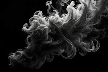 A black and white photo of smoke with a lot of wavy lines