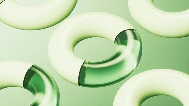 Abstract torus shape glass geometry, 3d rendering.
