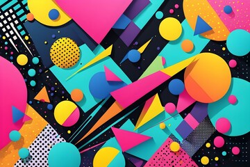 A colorful abstract background with many different shapes and sizes