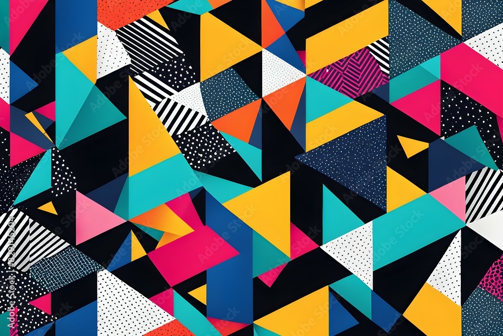Poster a colorful abstract design with many different shapes and colors