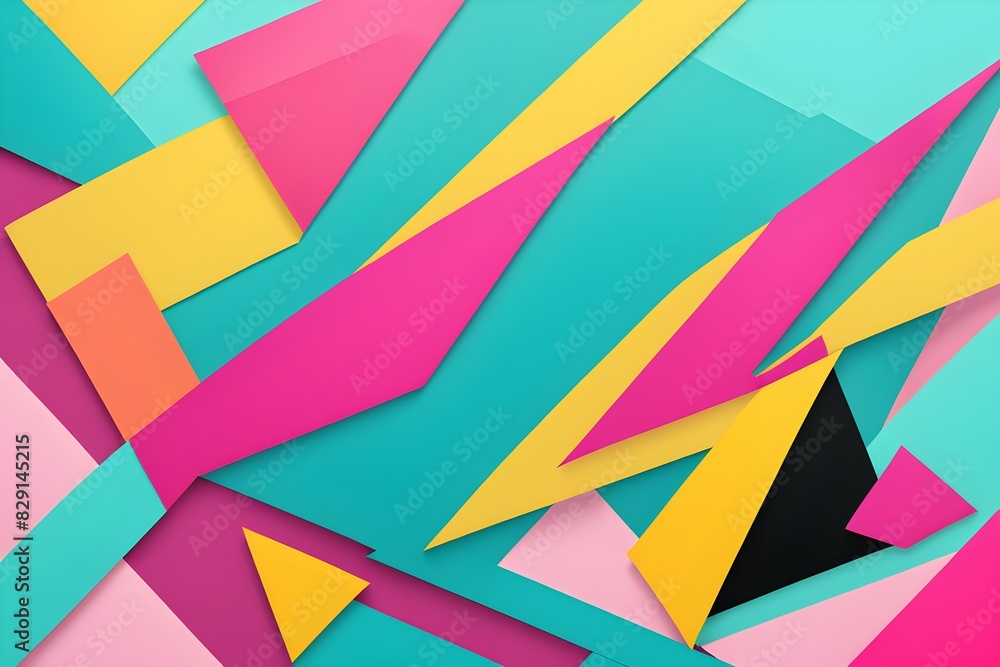 Poster a colorful abstract background with triangles and squares