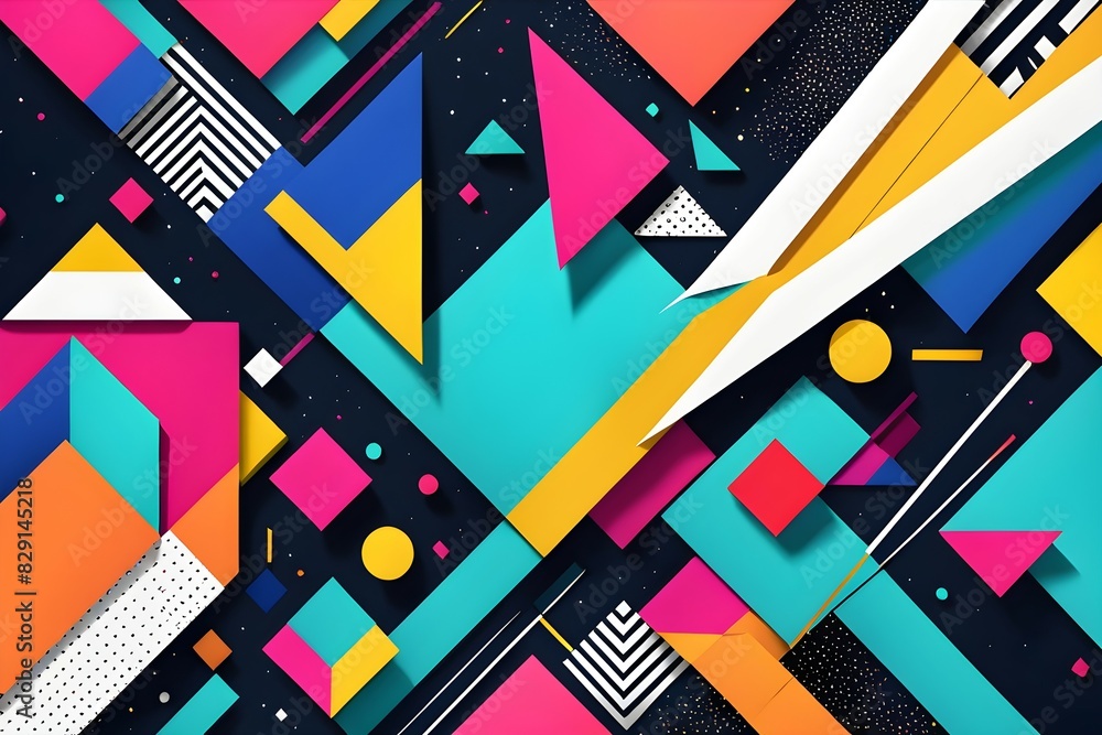 Poster a colorful abstract design with many shapes and lines