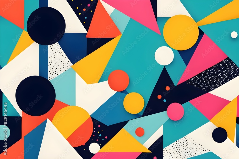 Poster a colorful abstract painting with many different shapes and sizes of circles