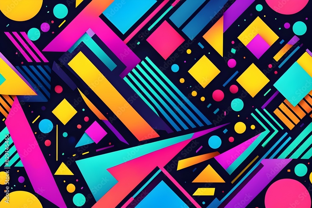 Poster a colorful abstract design with many shapes and lines