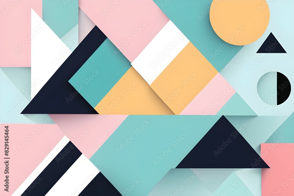 Poster a colorful abstract background with triangles and squares