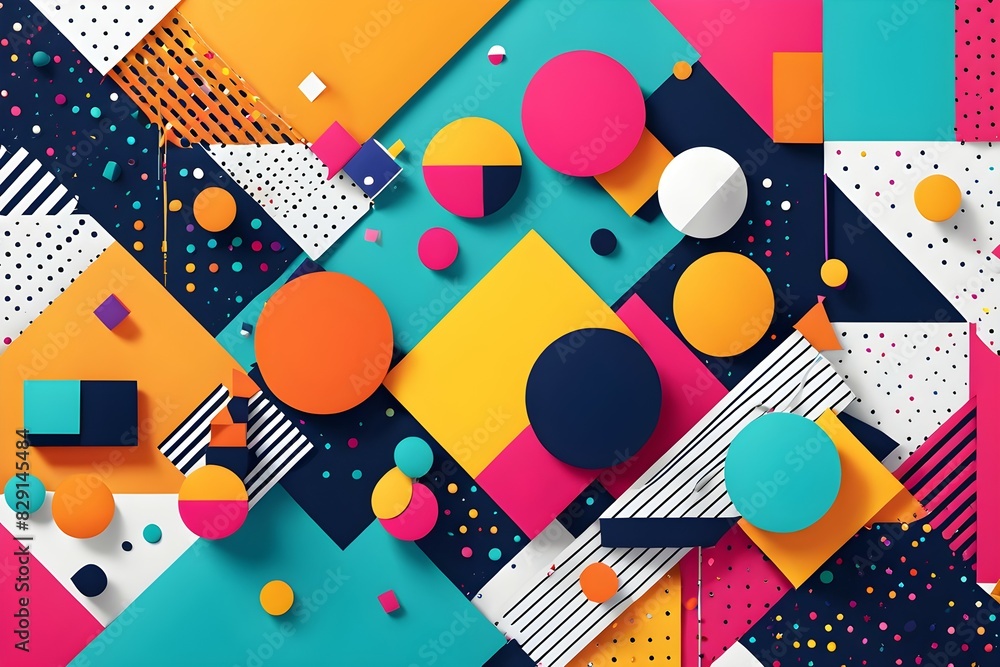 Poster a colorful abstract painting with many different shapes and sizes of circles
