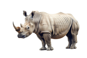 Fototapeta premium Powerful Rhino Silhouette Isolated on Transparent Background