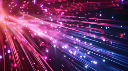 Fototapeta premium futuristic background. Fiber optic light lines, speed lines, data transmission, high-speed internet