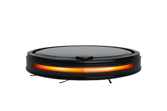 Cutting-Edge Robotics Vacuum Technology Isolated on Transparent Background