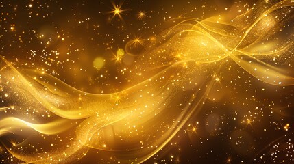 Obraz premium Luxury abstract gold background with glitter light effect decoration.