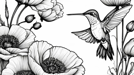 AI image generate hummingbird color book