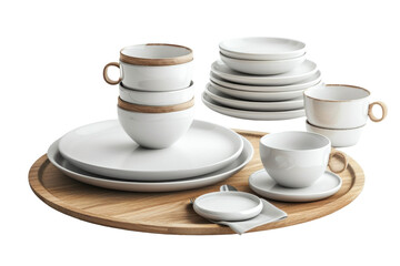 Modern Nordic Tableware Design Isolated on Transparent Background