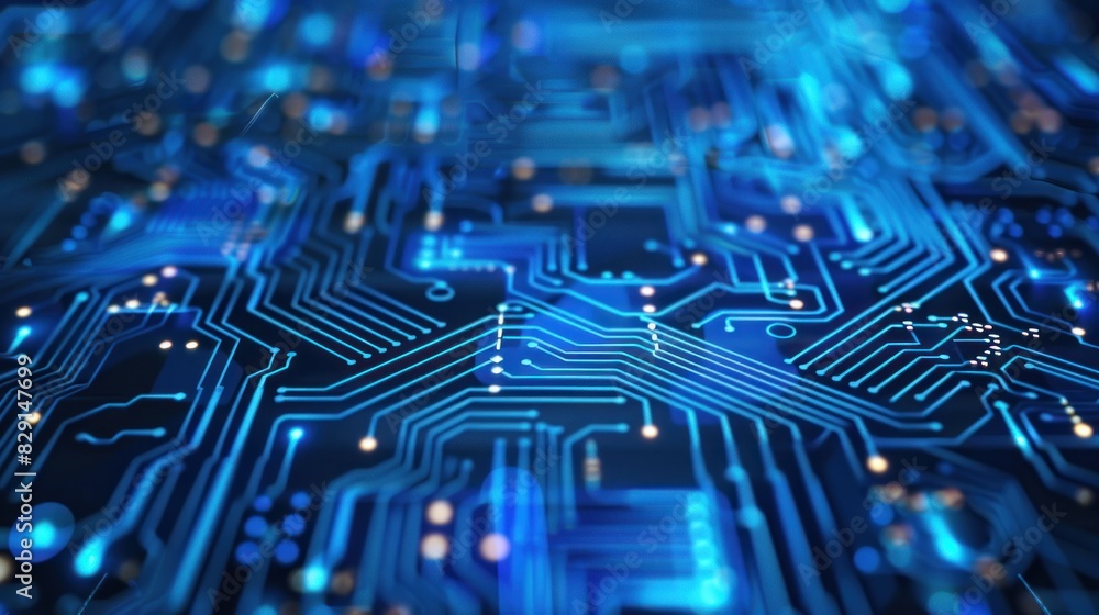 Poster electronic circuit board. technology concept ,microchip cpu processor circuit board. digital line