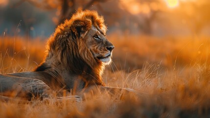 African lion in a calm state