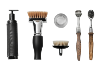 Classic Shaving Kit Isolated on Transparent Background