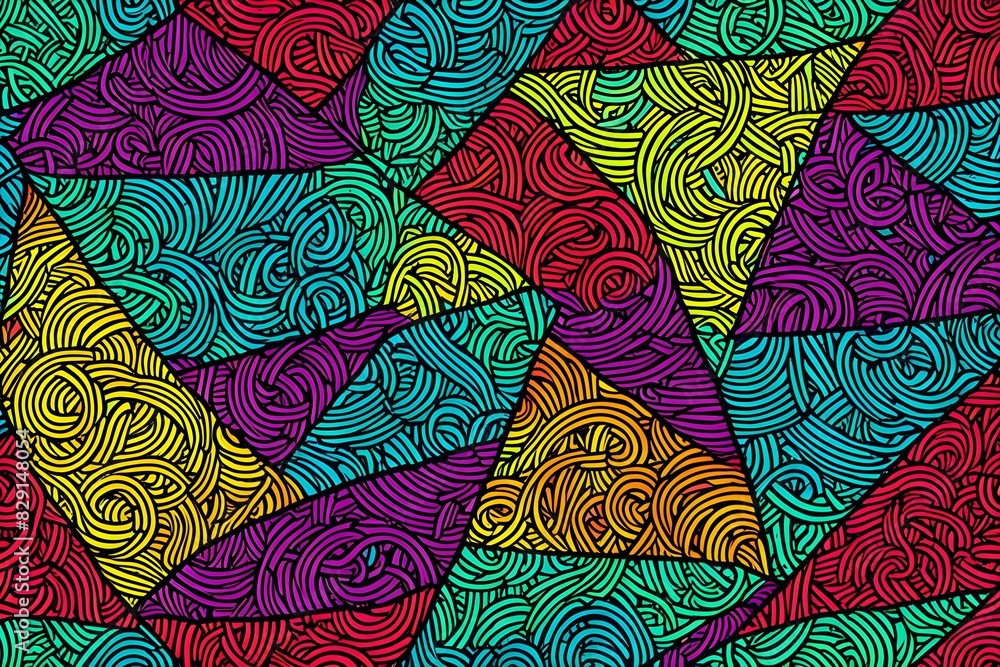 Poster a colorful abstract design with a lot of different colors and shapes