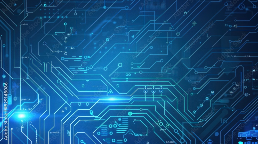 Poster electronic circuit board. technology concept ,microchip cpu processor circuit board. digital line