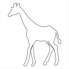 Continuous single line drawing of a giraffe animal concept single line draw design vector illustration