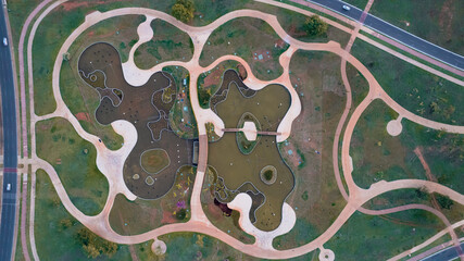 vista aérea do Parque Burle Marx em Brasília - Brasil