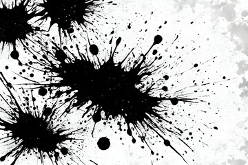The image is of black paint splatters on a white background