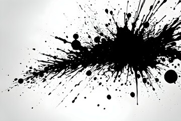 A black and white image of a splatter of paint