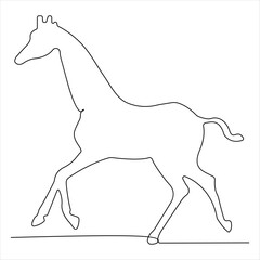 Continuous single line drawing of a giraffe animal concept single line draw design vector illustration