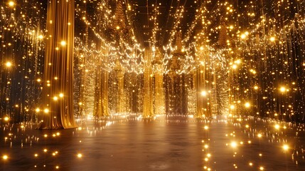 Luxury abstract gold background with glitter light effect decoration.