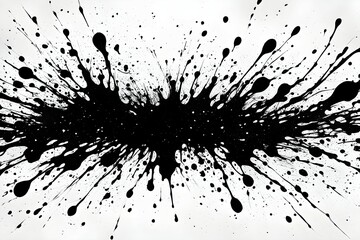 A black and white image of a spray paint splatter
