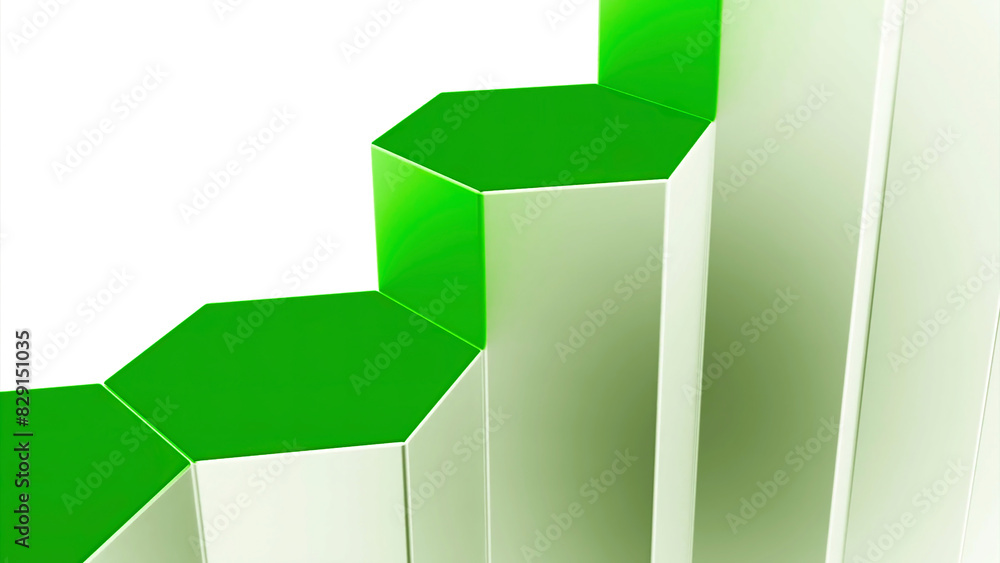 Aufkleber abstract falling columns of hexagonal shapes on a white background. design. abstract 3d pillars movi