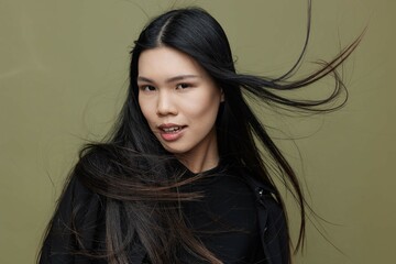 Woman cosmetic face hair model femininity glamour asian salon portrait fashion beauty beautiful...